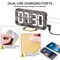 Digital Alarm Clock,LED and Mirror Desk Clock Large Display,with Dual USB Charger Ports,3 Levels Brightness,12/24H,Modern Electronic Clock for Bedroom Home Living Room Office - Gold
